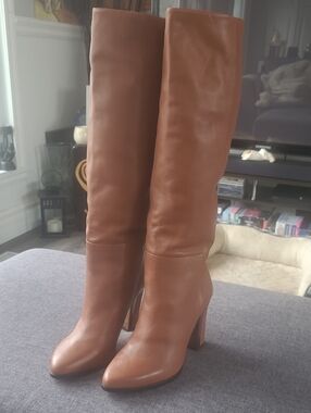 Women's Tall Leather Knee-High Boots - Brown